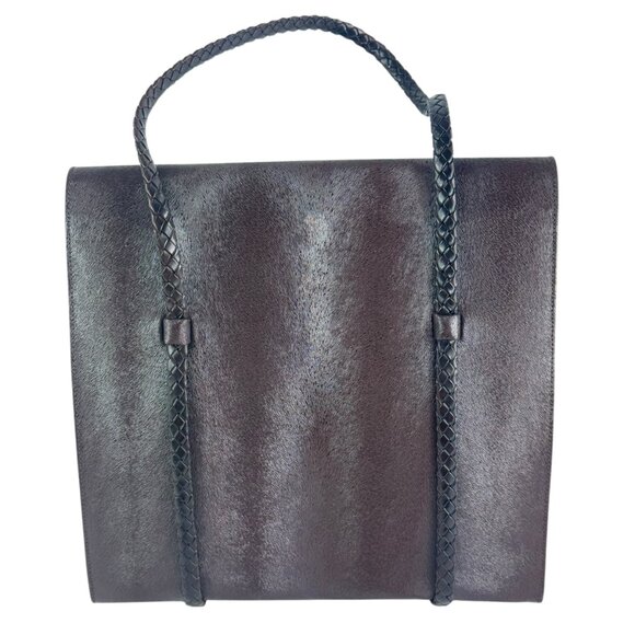 BALLY Vintage Brown Leather Braids Straps Shopper Tote Bag Made in Italy - Picture 11 of 16